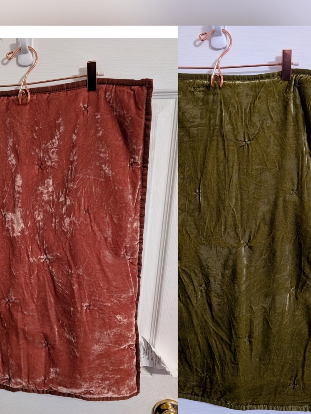 Opalhouse Set of 2 Velvet Pillowcases Red Yellow Standard Size Boho